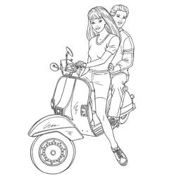 Dibujo para colorear: Scooter (Transporte) #139557 - Dibujos para Colorear e Imprimir Gratis