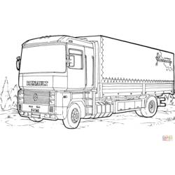 Dibujo para colorear: Semi-trailer (Transporte) #146726 - Dibujos para Colorear e Imprimir Gratis