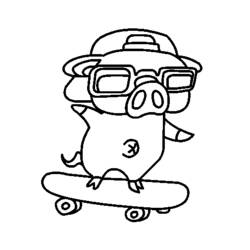 Dibujo para colorear: Skateboard (Transporte) #139374 - Dibujos para Colorear e Imprimir Gratis