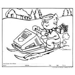 Dibujo para colorear: Snowmobile / Skidoo (Transporte) #139810 - Dibujos para Colorear e Imprimir Gratis
