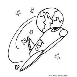 Dibujo para colorear: Spaceship (Transporte) #140313 - Dibujos para Colorear e Imprimir Gratis
