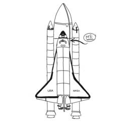 Dibujo para colorear: Spaceship (Transporte) #140612 - Dibujos para Colorear e Imprimir Gratis