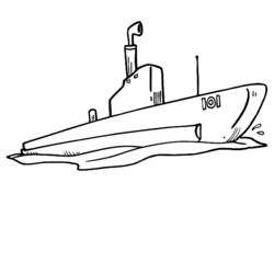 Dibujo para colorear: Submarine (Transporte) #137707 - Dibujos para Colorear e Imprimir Gratis