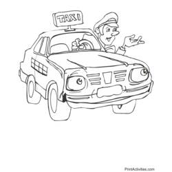 Dibujo para colorear: Taxi (Transporte) #137219 - Dibujos para Colorear e Imprimir Gratis