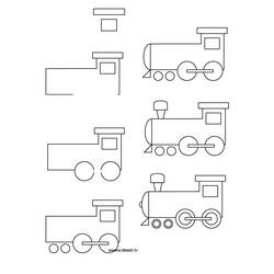 Dibujo para colorear: Train / Locomotive (Transporte) #135079 - Dibujos para Colorear e Imprimir Gratis