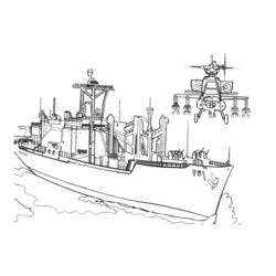 Dibujo para colorear: Warship (Transporte) #138516 - Dibujos para Colorear e Imprimir Gratis